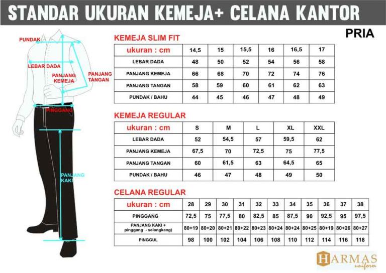 Standar Ukuran  Konveksi Seragam Kantor  Seragam kerja