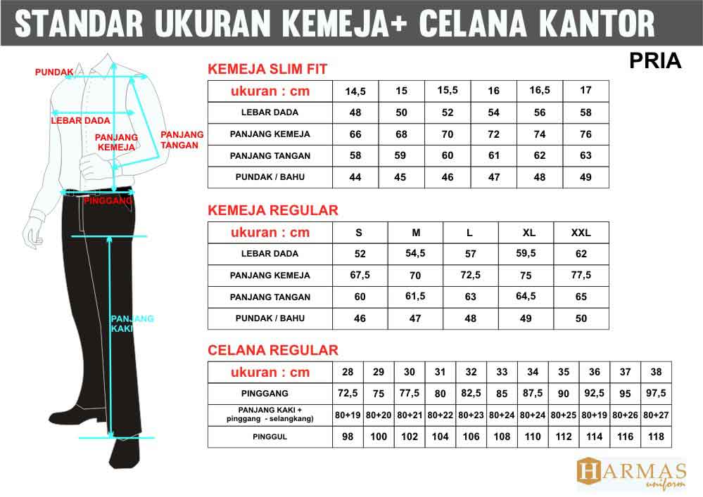  Standar  Ukuran  Konveksi Seragam Kantor Seragam kerja